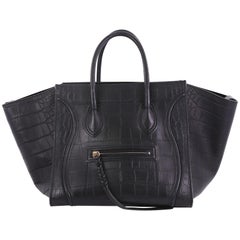 Celine Phantom Handbag Crocodile Embossed Leather Medium