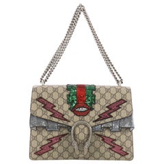 Used Gucci Dionysus Handbag Embellished GG Coated Canvas Medium