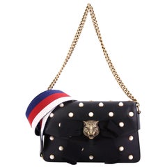 Gucci Broadway Pearly Bee Shoulder Bag Embellished Leather Mini