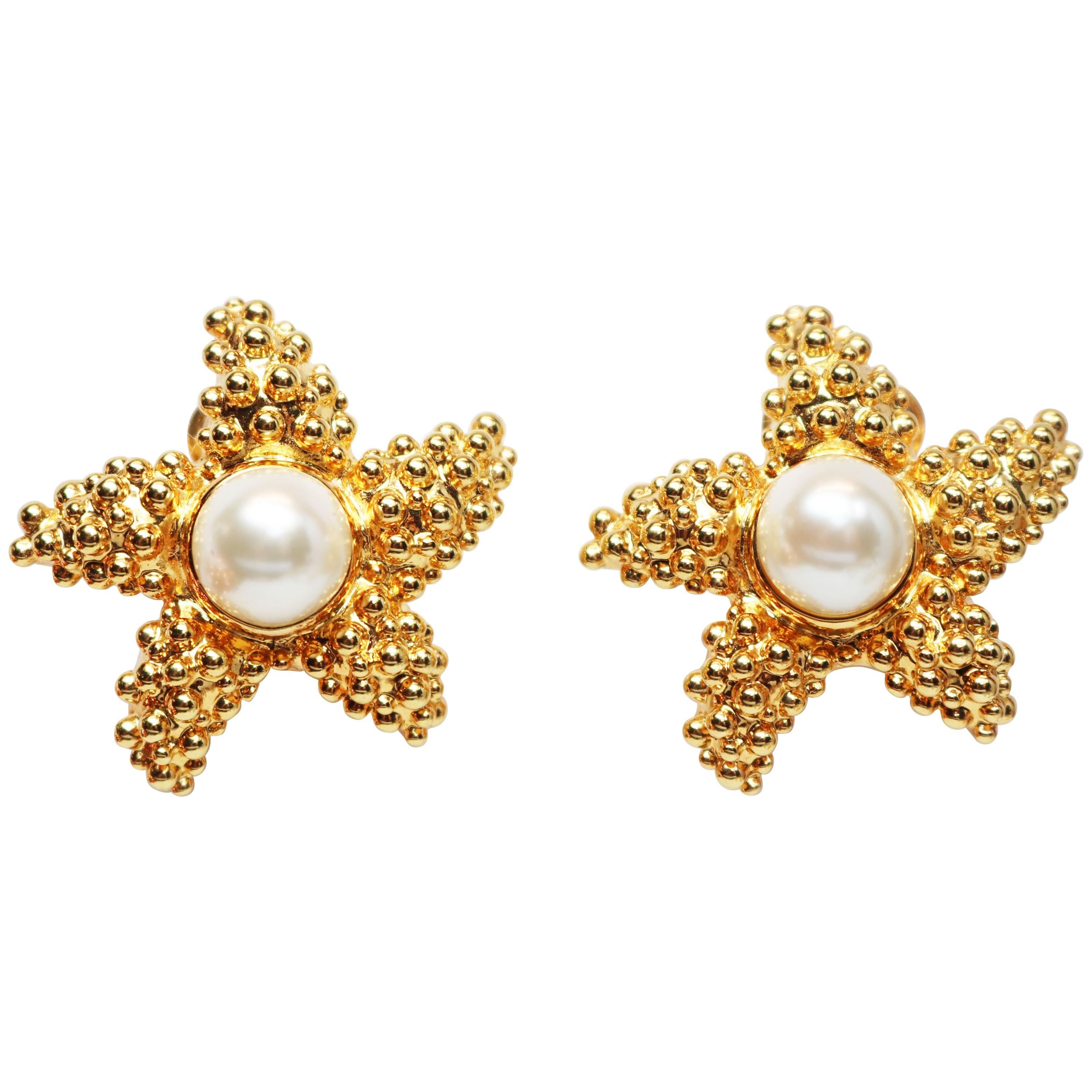 Kenneth Jay Lane Starfish Earrings For Sale
