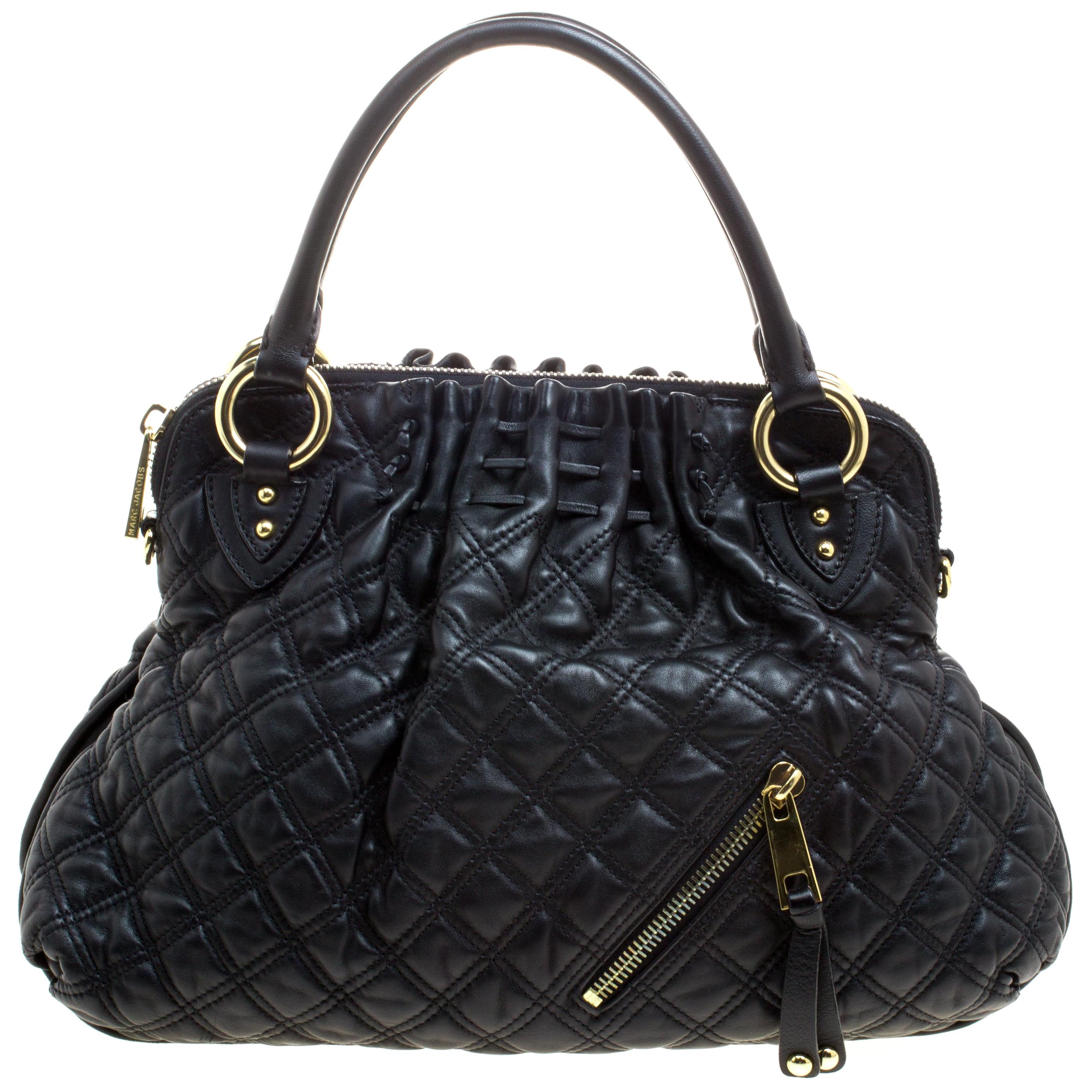 Marc Jacobs Black Quilted Leather Cecilia Satchel