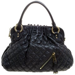 Marc Jacobs Black Quilted Leather Cecilia Satchel