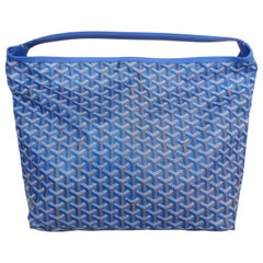 1990s Goyard Fidji Hobo Royal Blue Leather Tote Bag