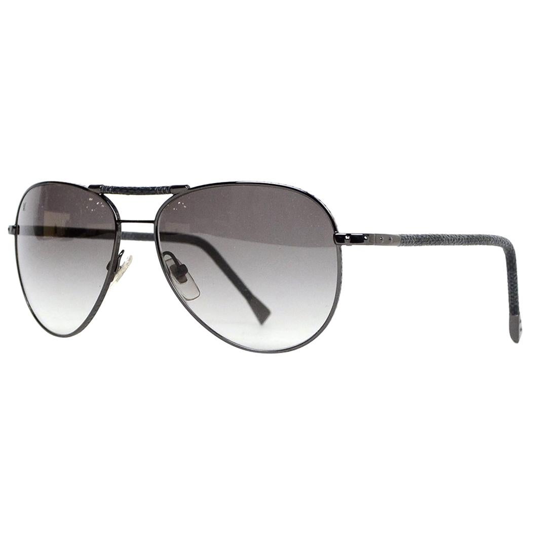 Louis Vuitton Damier Graphite Gunmetal Conspiration Pilote Aviator Sunglasses