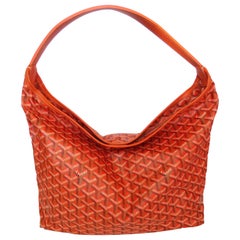 Vintage 1990s Goyard Fidji Hobo Orange Leather Tote Bag