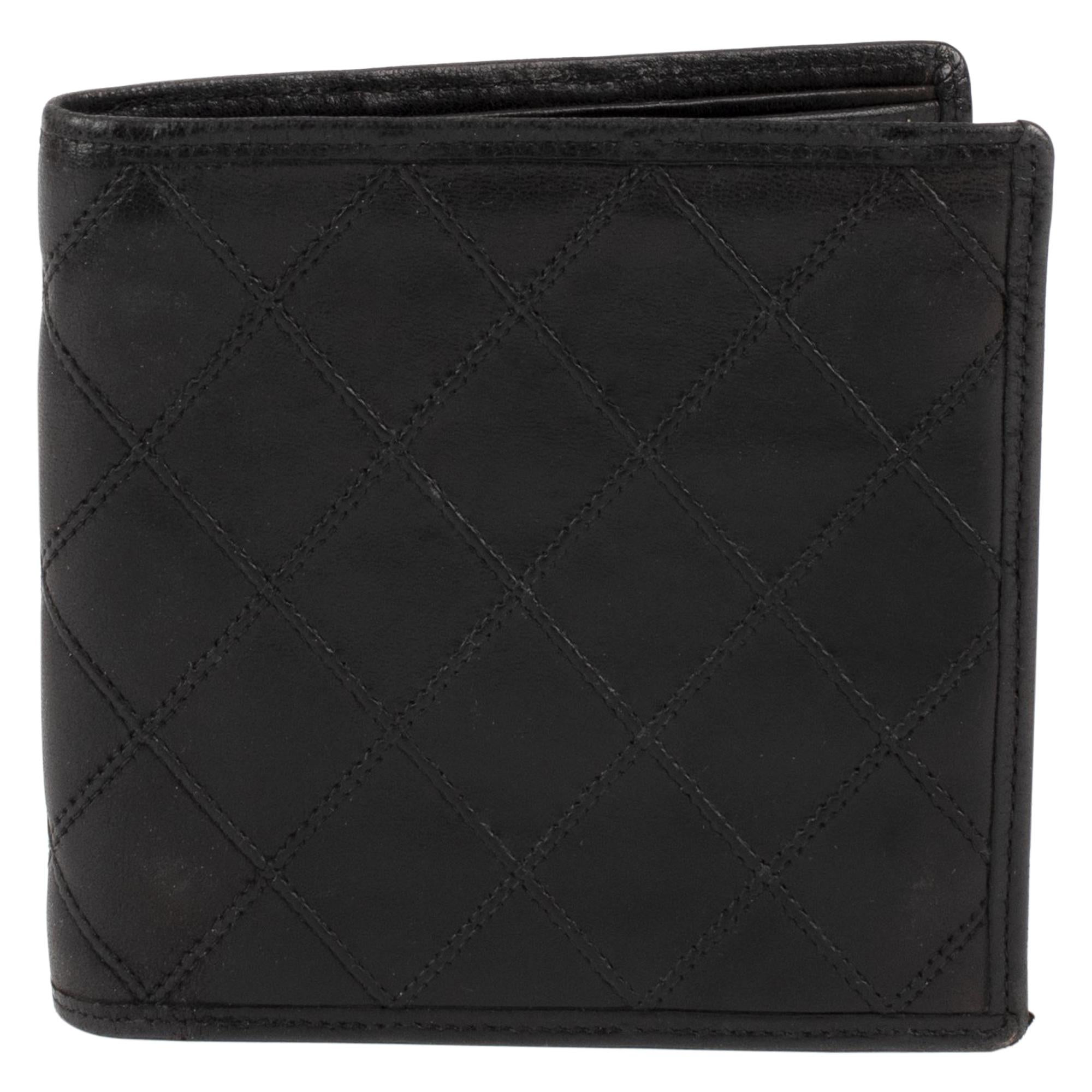 Wallet Chanel Black Lambskin Leather !
