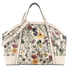 Gucci Nice Top Handle Bag Flora Coated Canvas with Leather Medium