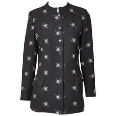 Vintage Yves Saint Laurent Rive Gauche  Embroidered Wool Jacket