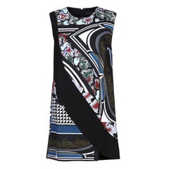 Versace - Robe courte multicolore imprimée abstraite, taille IT 44, état neuf 