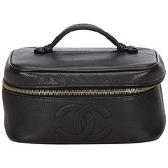 Chanel Black Caviar Leather Vanity Bag