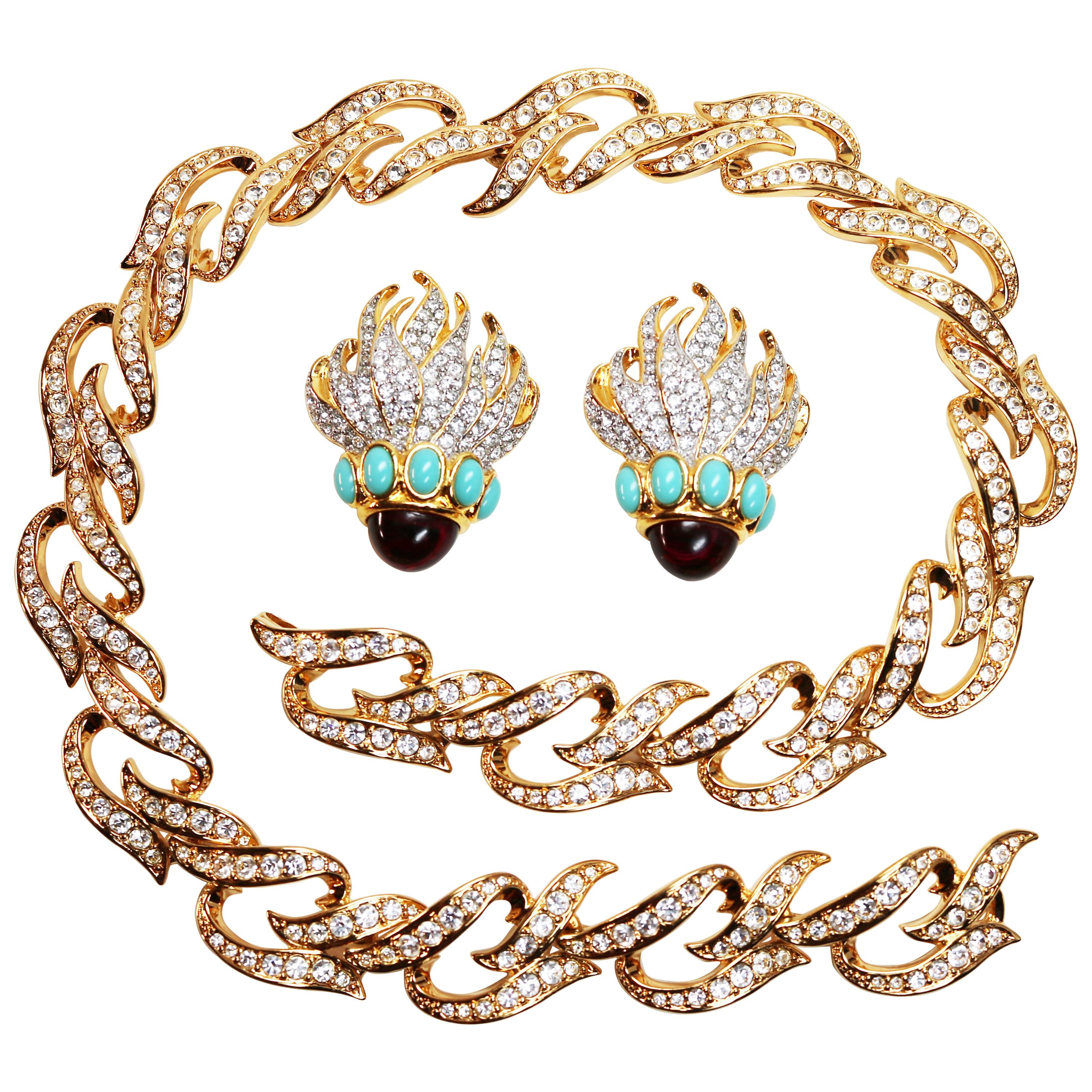 Elizabeth Taylor "Eternal Flame" Necklace and Earring Set For Sale