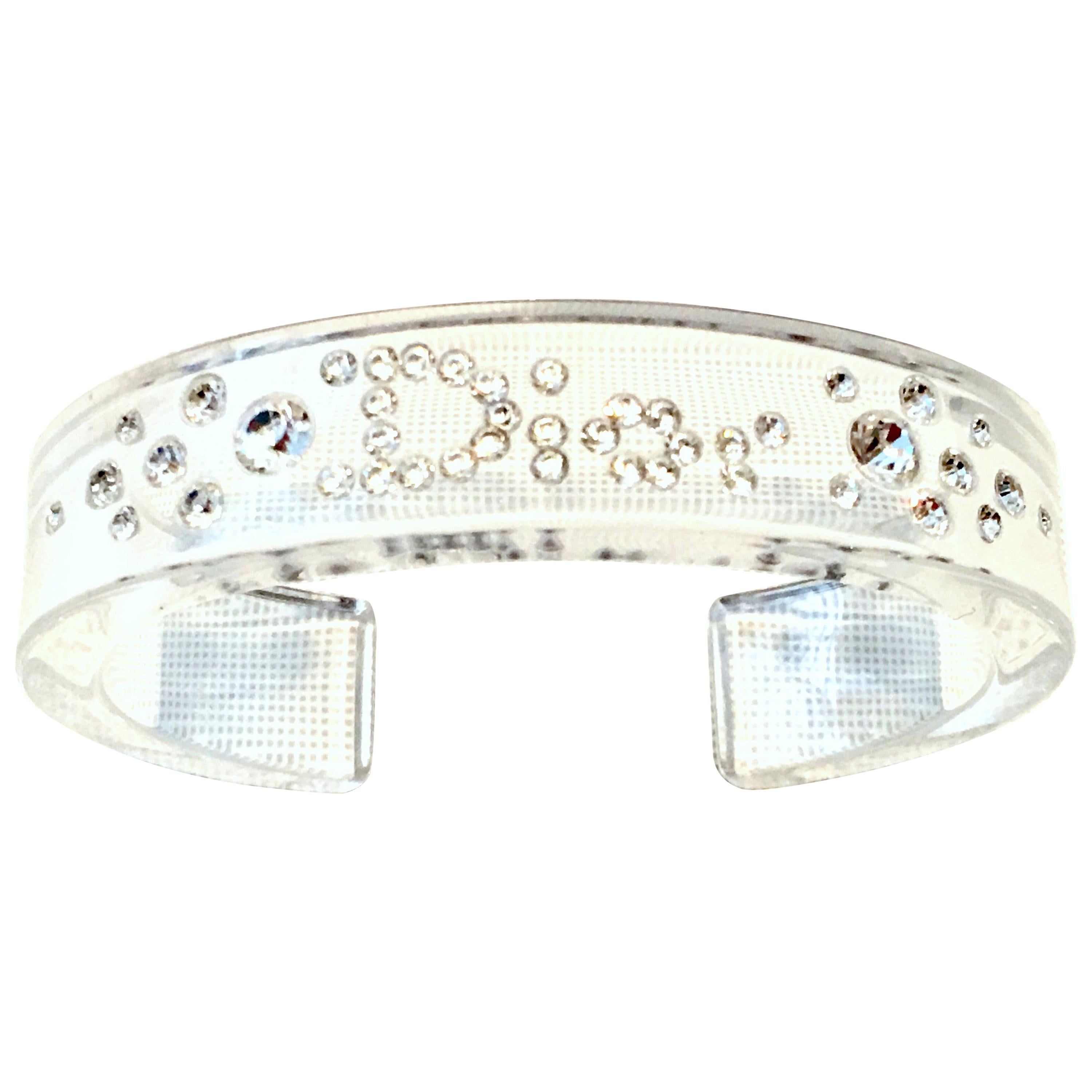 20th Century Lucite & Swarovski Crystal "DIOR" Cuff Bracelet By, Christian Dior