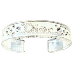 20th Century Lucite & Swarovski Crystal "DIOR" Cuff Bracelet By, Christian Dior