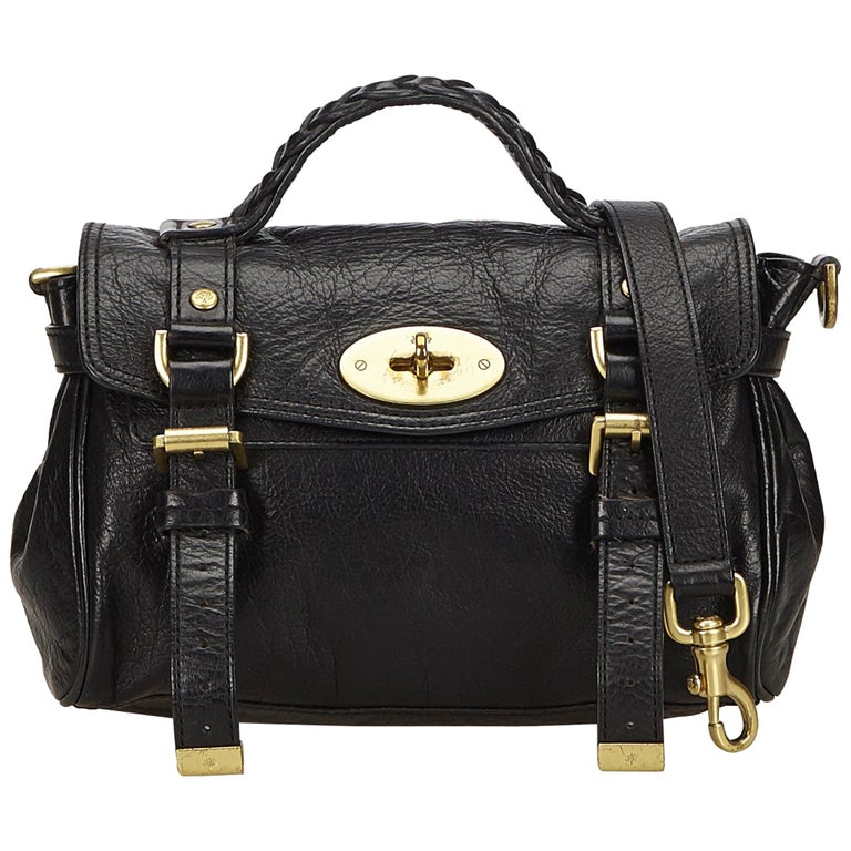 Mulberry Black Leather Alexa Satchel For Sale at 1stdibs
