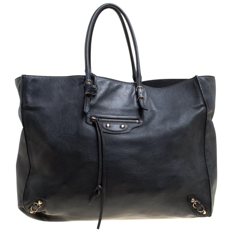 Balenciaga Black Leather Papier A4 Tote For Sale at 1stDibs