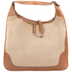 Handtasche Hermes Trim XL BI-Material Canvas & Leder Beige!