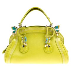 Dior Green Leather Small Limited Edition 0076 Butterfly Detective Satchel