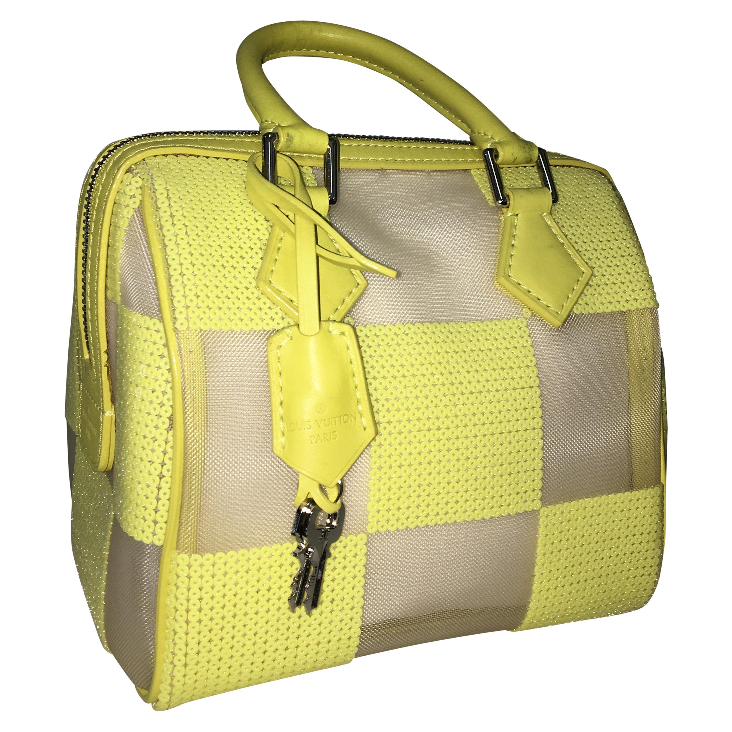 Louis Vuitton Speedy bag chess with sequins, Yellow For Sale