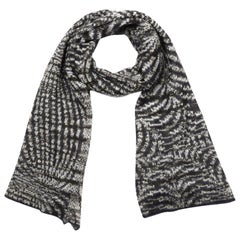 Missoni Grey/Multicolor Pattern Knit Scarf