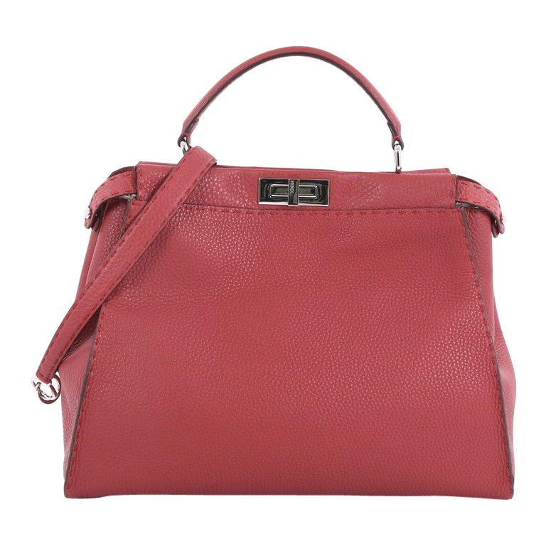 Fendi Selleria Peekaboo Handbag Leather Large at 1stDibs