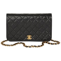 2003 Chanel Black  Quilted Lambskin Vintage Small Classic Single Full Flap Bag