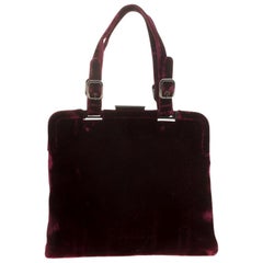 Prada Burgundy Velvet Frame Bag