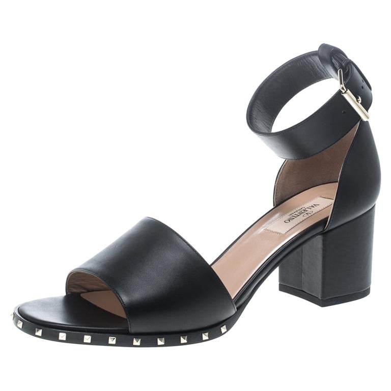 valentino block heel black