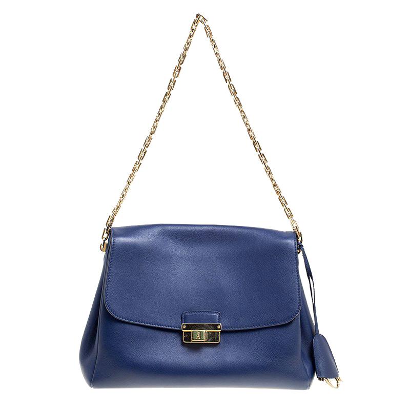 Dior Blue Leather Large Diorling Shoulder Bag