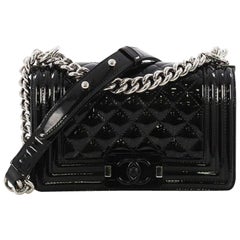 Chanel Boy Flap Bag Quilted Plexiglass Patent Small