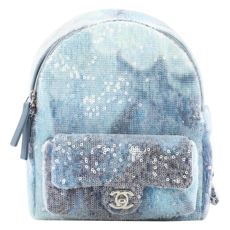 Chanel Waterfall Backpack Sequins with Leather Mini at 1stDibs