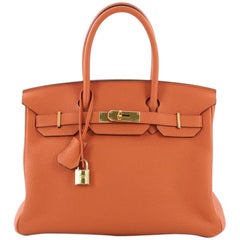 Hermes Birkin Handbag Orange H Togo with Gold Hardware 30