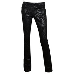 J Brand x Proenza Schouler Black Textured Coated High Rise Jeans Sz 27