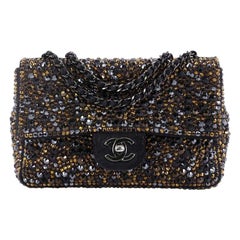 Chanel Flap Bag Strass Embellished Suede Small