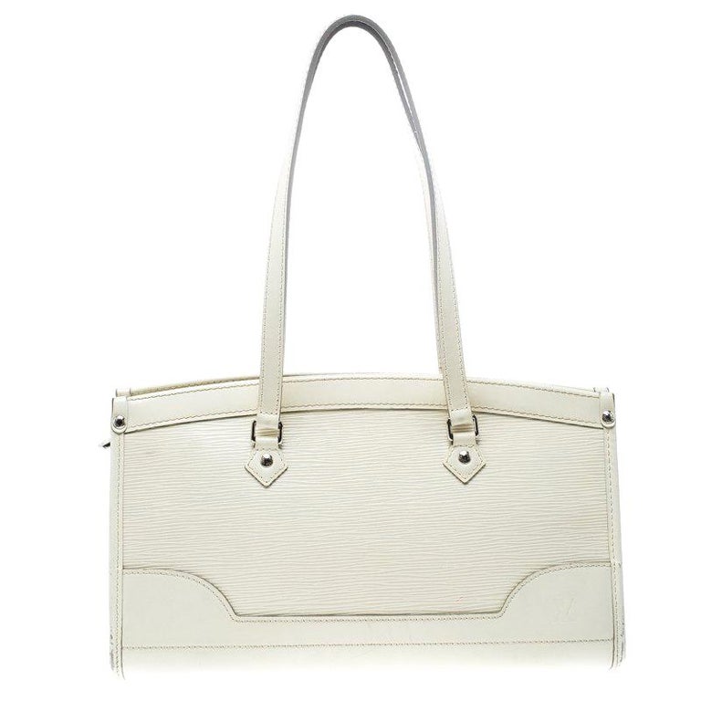 Louis+Vuitton+Montaigne+Top+Handle+Bag+PM+Ivory+Epil+Leather for sale  online