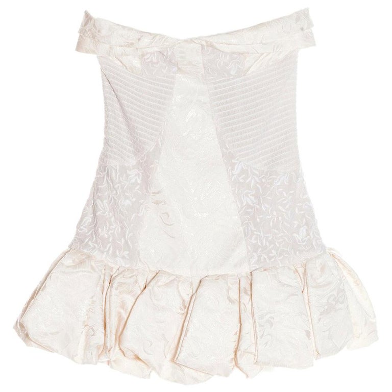 Byblos Ivory Damask Short Cocktail Dress For Sale at 1stDibs ivory cocktail dress, damask