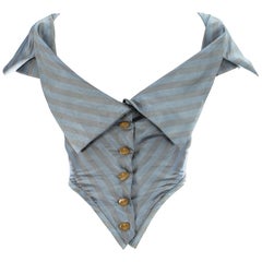 Vivienne Westwood striped satin fitted cropped blouse, c. 1990s