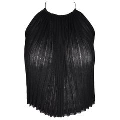 F/S 2000 Gucci von Tom Ford Sheer Black Knit Crop Top Backless Chain Straps