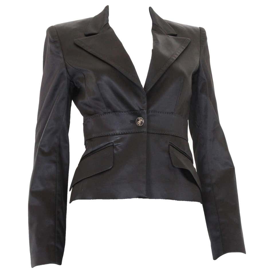 Dolce and Gabanna Black Jacket with Tie Belt For Sale at 1stDibs ...