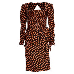 A vintage 1980s structured Silk Spot Dress by Emanuel Ungaro