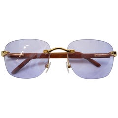 Vintage 1990s Porta Romana Clear Purple Lens Sunglasses