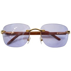 Used 1990s Porta Romana Clear Purple Lens Sunglasses 