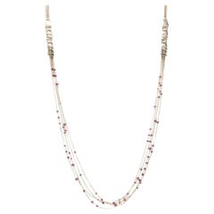 Frou Frou 18k Yellow Gold Diamonds And Tourmaline Bead Necklace