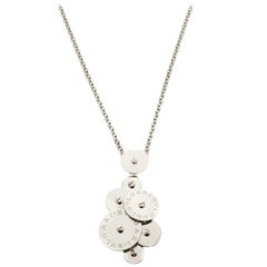 Cicladi 18k White Gold Rotating Disc Pendant Chain Necklace