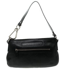 Black Grainy Leather Shoulder Bag