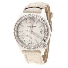 Bernhard H. Mayer Weiße Perlmutt La Vida Keramik Damenarmbanduhr 41 mm