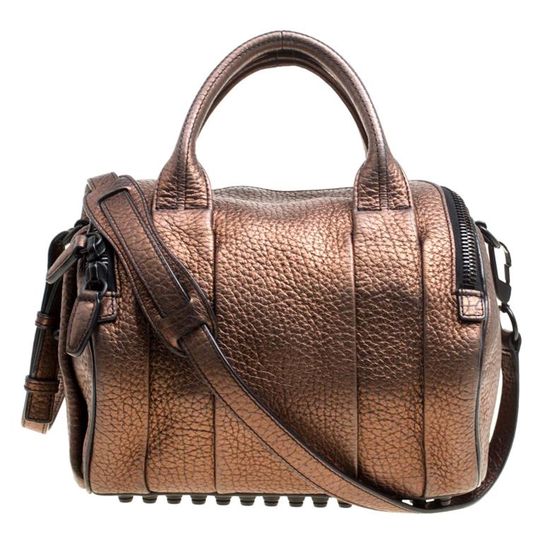 Alexander Wang Bronze Textured Leather Rocco Top Handle Bag