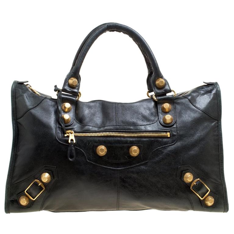 Balenciaga Black Leather GSH Work Tote For Sale at 1stDibs