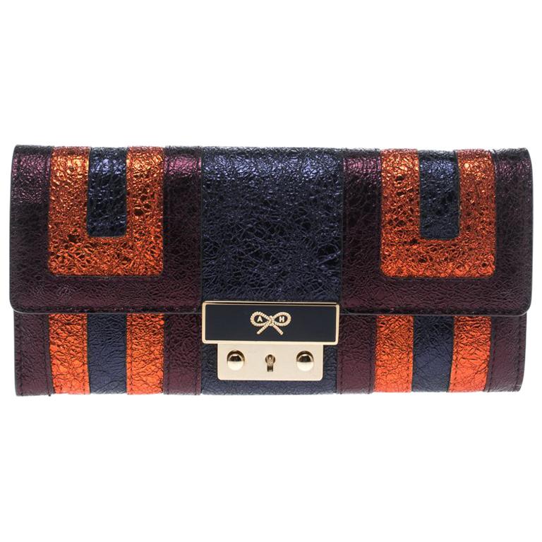 Anya Hindmarch Multicolor Ceramic Effect Patent Leather Continental Wallet