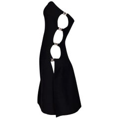 Vintage Unworn 1990's Fendi Cut-Out Strapless Black Bodysuit Swimsuit & Skirt Set