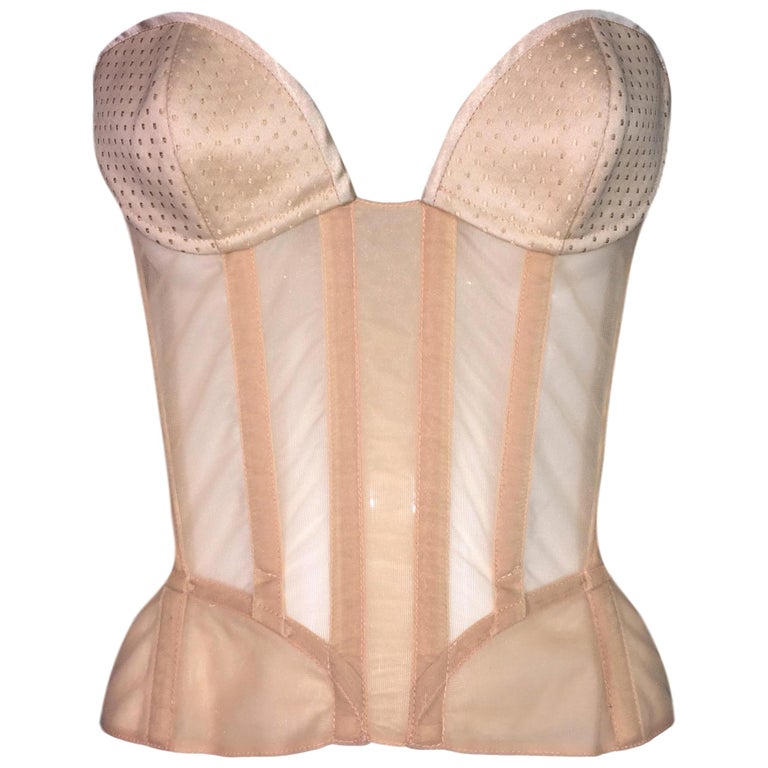 1990's Thierry Mugler Sheer Nude Pin-Up Wasp Waist Corset Bustier Top For  Sale at 1stDibs | thierry mugler nude, thierry mugler nudes, wasp waist nude